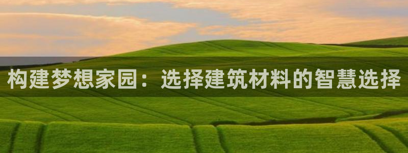 富联娱乐平台招商：构建梦想家园：选择建筑材料的智慧选择
