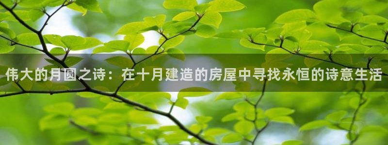 富联娱乐首页登录入口：伟大的月圆之诗：在十月建造的房屋中寻找永恒的诗意生活