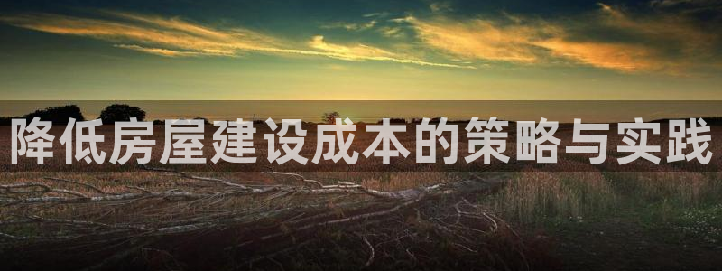 富联娱乐卜67OO6：降低房屋建设成本的策略与实践